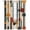 Light Green Light Beige Black, variant on Abstract Boho Semi Sheer Window Curtains 96 Inches Long, Vintage Multicolored Geometric Stripes Rod Pocket Voile Silky Chiffon Curtain Light Filtering Drapes for Living Room, 52"x96", 2 Panels