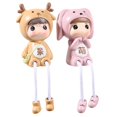 thumbnail image 1 of Coofit 2PCS Resin Ornament Creative Lovely Long Leg Tabletop Ornament Desk Decoration, 1 of 7