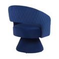 thumbnail image 5 of Swivel Barrel Chair, Accent Chair Armchair for Living Room, Comfy Round Swivel Chair, Modern 360 Degree Swivel Accent Single Sofa Chairs, for Living Room Bedroom Office Lounge, Blue, 5 of 7