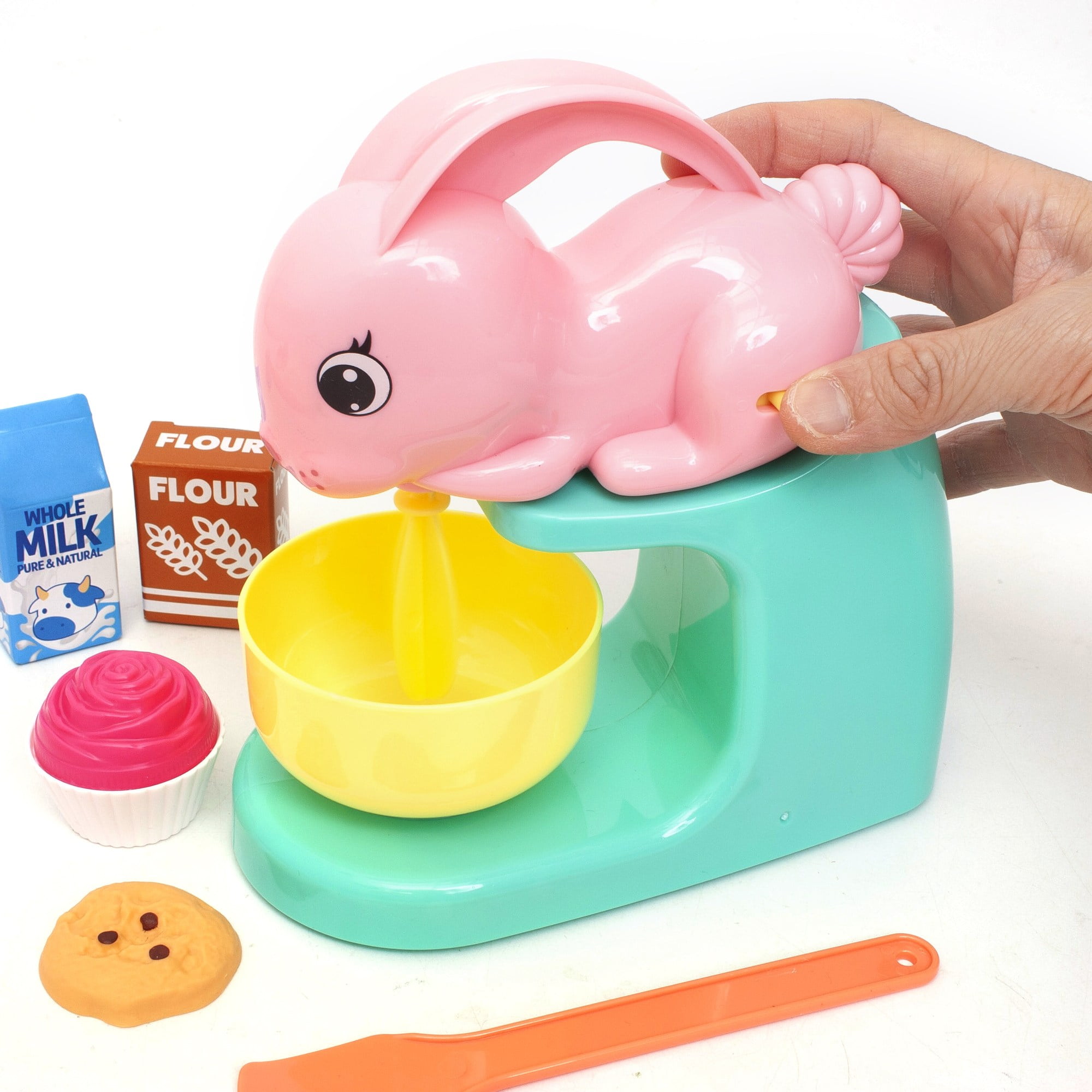 Zoo Troop: Bunny Mixer -14pc Animal Themed Kitchen Playset, Battery Operated Toy Appliance, Food & Cooking Accessories, Pretend Play, Kids Ages 2+