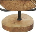 thumbnail image 5 of 18", 15"H Brown Wood Handmade Live Edge Slab Abstract Sculpture with Black Metal Rings, by DecMode (2 Count), 5 of 12