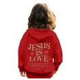 thumbnail image 4 of Child Girl Hoodies Jesus Loves You Hoodie Long Sleeve Graphic Sweatshirt Fashion Loose Pullover Top Cute Clothes Boy Clothes 5-6 Years, 4 of 9