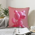 thumbnail image 6 of Haiem Pink Balloon Puppy Art Print Velvet Soft Solid Decorative Square Throw Pillow Covers Set with Elegant Piping Christmas Cushion Case for Sofa Bedroom Car-20"x20", 6 of 8