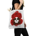 thumbnail image 3 of ASHLEIGH Roses Sugar Skull Day of the Dead Or Dia De Los Muertos Reusable Grocery Bags Shopping Bag Canvas Tote Bag Shoulder Bag, 3 of 3