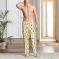 thumbnail image 5 of Uemuo Flowers and Butterflies Pattern Men's Wide Leg Palazzo Lounge Pants with Pockets Light Weight Loose Comfy Casual Pajama Pants-Large, 5 of 9
