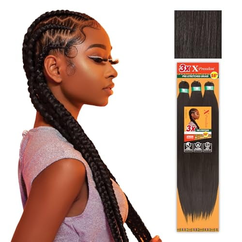 Sensationnel X-Pression Pre-Stretched Braiding Hair 3X 58" - Color 2 (3-Pack)