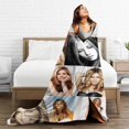 thumbnail image 3 of Jennifer Actress Aniston Printed Blanket Throw Lightweight Super Soft Micro Fleece Throw Blankets, 3 of 5