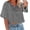 Gray, variant on Women V Neck Half Sleeve Solid Color Cropped T Shirts