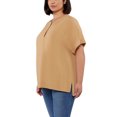thumbnail image 5 of Matty M Women's Spit Neck Summer Top (Honey, 2X), 5 of 6
