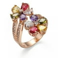 thumbnail image 2 of GKNET 18K Rose Gold Plated Ring Multicolor Zircon Flower Rings Women Wedding Jewelry-8#, 2 of 6