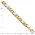thumbnail image 4 of FJC Finejewelers 14 kt Two Tone Gold Open Link Brushed and Fancy Link 8in Bracelet 8 Inches x 8.5 mm, 4 of 7
