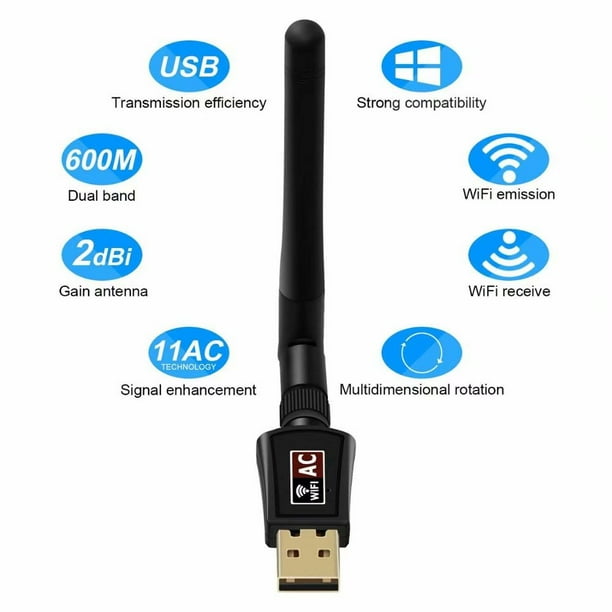 Wifi Adapter AC600Mbps Wireless Usb Adapter 5 8GHz 2 4GHz 