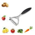 thumbnail image 2 of Stainless Steel Vegetable Peeler Set & I Shape Peelers for Potato,Carrot,Cucumber Dishwasher Safe,Rust Proof Blades with Comfortable Rubber Handle 2 Pack Kitchen Peelers (5.9" & 6.3"), 2 of 4