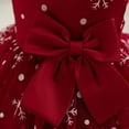 thumbnail image 5 of MSemis Infant Baby Girl Snowflake Christmas Princess Dress Xmas Party Formal Dresses Pageant Bowknot Burgundy 120, 5 of 7