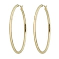 thumbnail image 4 of Stunning 14K Yellow Gold Plated Silver Hoop Earrings for Women, 12 MM Diameter, 4 of 10