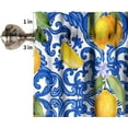 thumbnail image 5 of Italy Blue Tile Lemon Window Valance Curtains, Italian Navy Blue Burlap Watercolor Lemon Summer Fruit Window Valances for Farmhouse Kitchen Living Dinning Room Café Décor 54x18inch, 5 of 6
