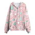 thumbnail image 6 of UngA Womens Christmas Sweatshirt Full Zip Up Hoodie Women Cute Graphic Printed Long Sleeve Fuzzy Sweater Jackets Womens Christmas Hoodie,XXXL, 6 of 7