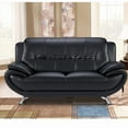 thumbnail image 5 of Benjara Leatherette Upholstered Wooden Loveseat with Bustle Back and Stainless Steel Legs, Black, 5 of 5