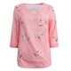 thumbnail image 3 of Pntutb Mujeres Moda Amor Impreso Cuello en V Encaje Patchwork 3/4 Manga Camiseta tops Blusa Pntutb Pntutb-374, 3 of 4