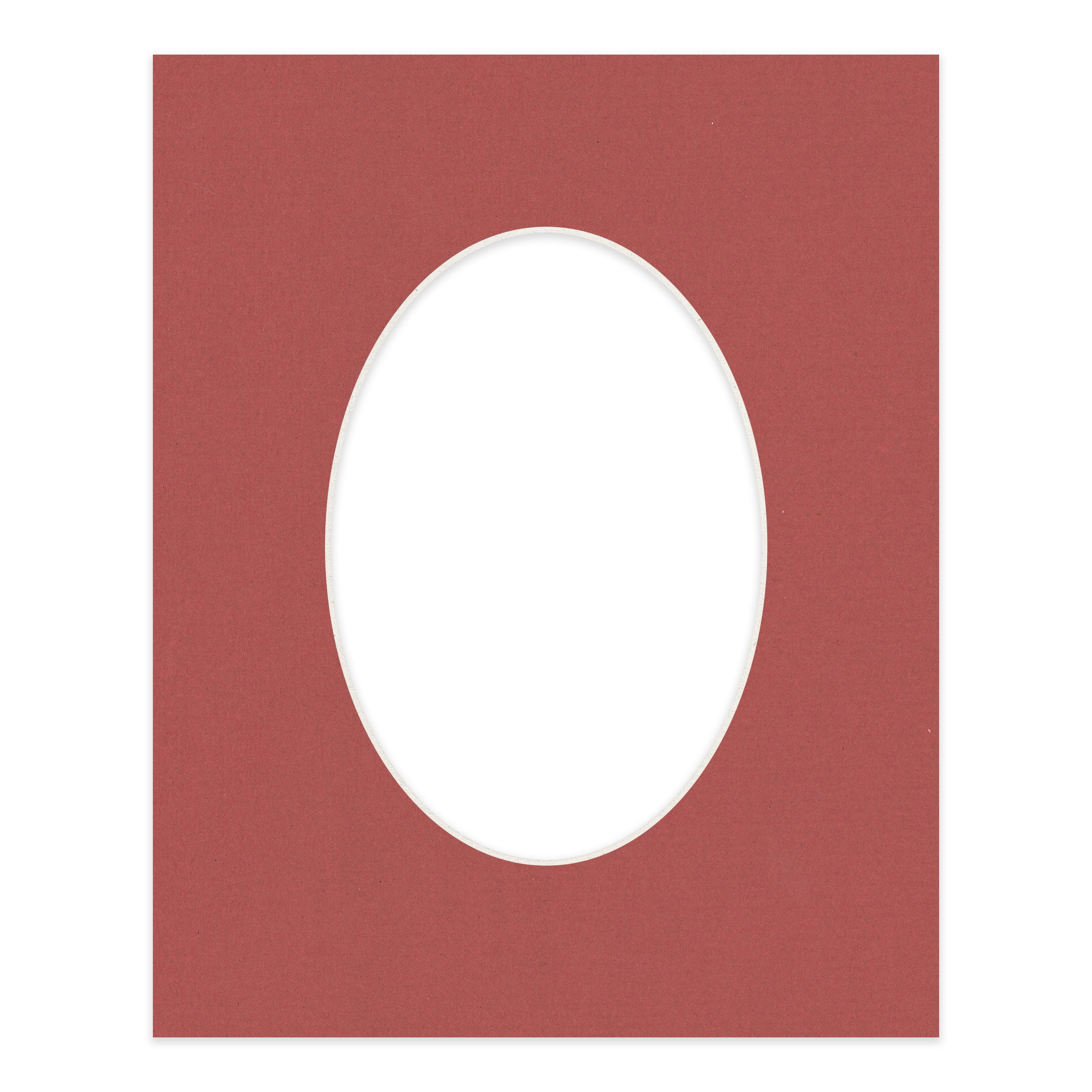 Brick Red Picture Frame Mat for 18x24 Frames - Oval Opening for 13x19 Photos - 1 Mat