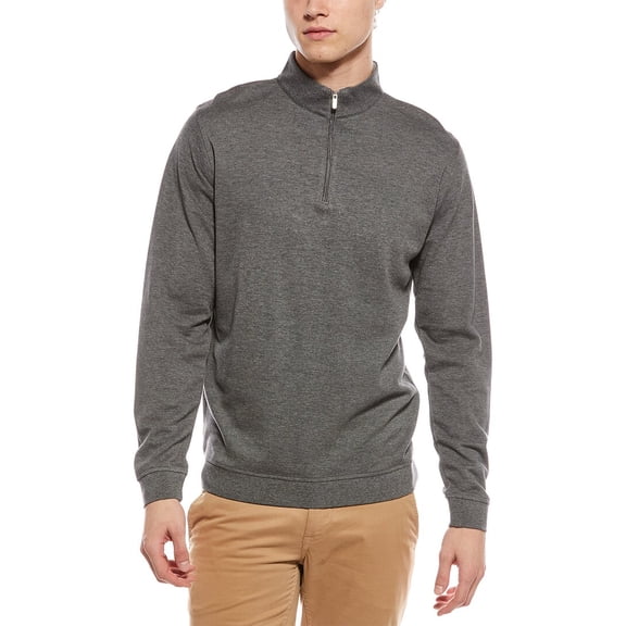 Peter Millar mens Quarter-Zip Pullover, XL, Gray