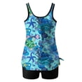 thumbnail image 4 of FAVIPT Swimsuits for Women 2 Piece with Boyshorts Tankini Swim Suits Casual Trendy Summer 2025 Bathing Suits Hawaii Floral Printed Beach Swimsuit Blue,XL, 4 of 5