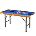 thumbnail image 2 of Soozier 55'' Portable Folding Billiards Table Game Pool Table for Kids Adults With Cues, Ball, Rack, Brush, Chalk, Blue, 2 of 9