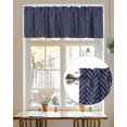 thumbnail image 7 of Blue and Valances for Windows Yellow Striped Geometric Valance Rod Pocket Light Filtering Short Window Treatments Curtains for Kitchen Bathroom Living Room Bedroom, 1 Panel, 54 x 18 Inch, 7 of 7