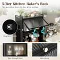 thumbnail image 7 of Giantex 5-Tier Kitchen Storage Cabinet, Mobile Microwave Stand, Bread Rack Coffee Stand, Bakers Rack w/Flip Door Cabinets, Black, 7 of 7