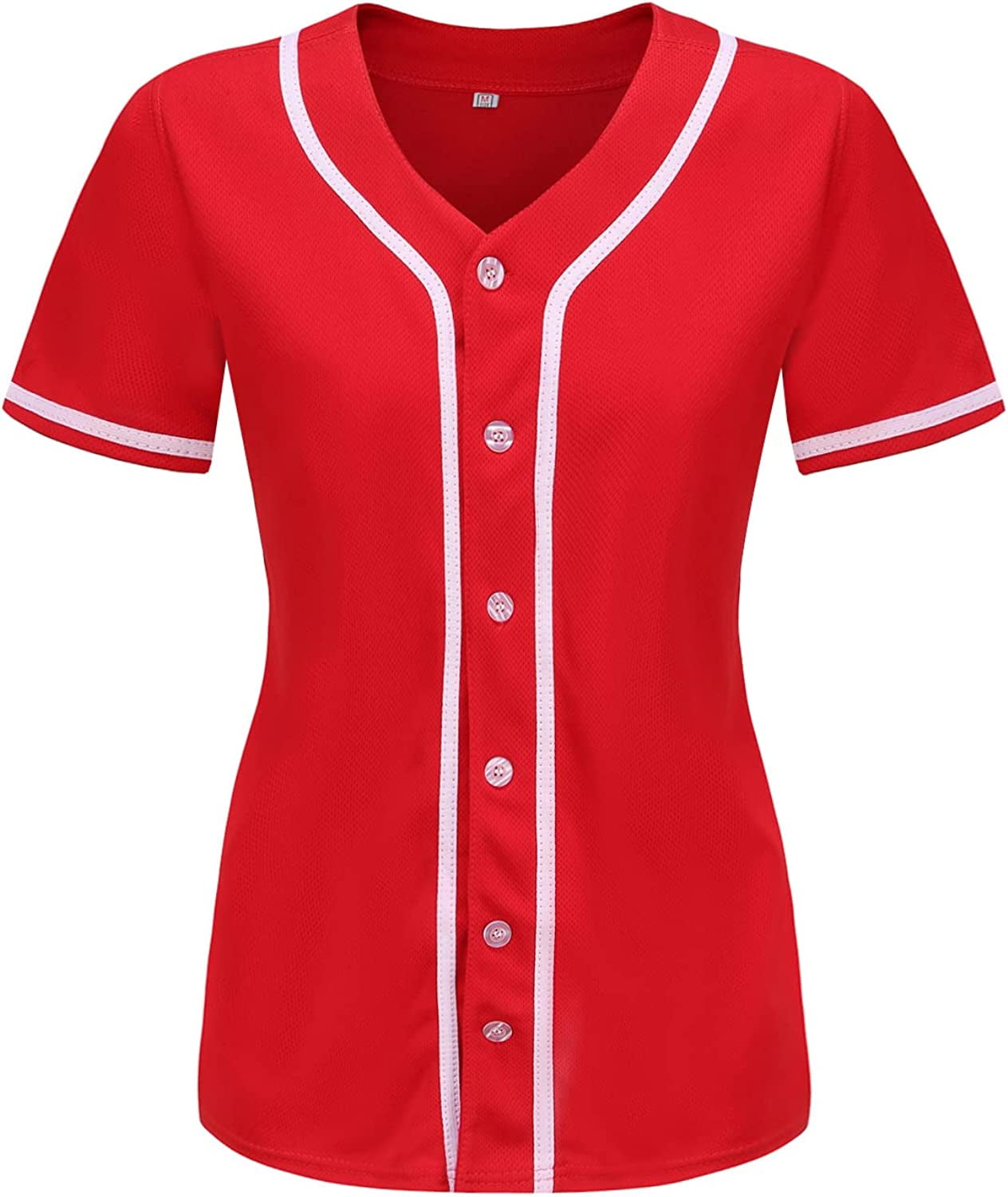 YOUIGIFTS Womens Button Down Baseball Jersey, Blank Softball Team
