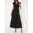 thumbnail image 7 of PRETTYGARDEN Womens Boho Maxi Dresses Summer Floral Lace Eyelet V Neck Spring Wedding Guest Dress Beach Vacation Clothes, 7 of 7