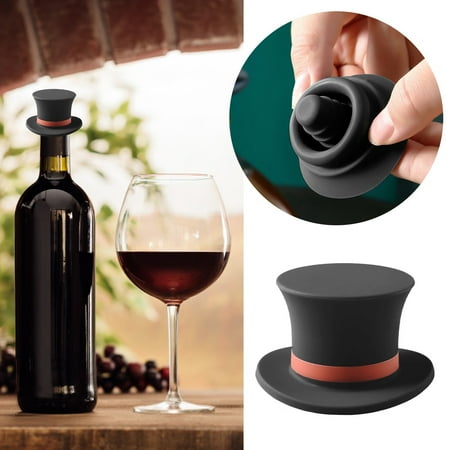 

kisingrit Hat Silicone Wine Stopper Creative Wine Stopper Hat-Shaped Champagne Stopper Wine Bottle Sealing Stopper