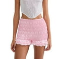 thumbnail image 2 of UAMVSH Pajama Shorts for Women Summer Trendy Layered Bloomer Ladies Sleep Shorts Elastic Waist Ruffle Lace Hem Lounge Pj Bottoms, 2 of 3