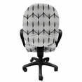 thumbnail image 3 of Geometric Office Chair Slipcover, Abstract Tiling Illustration with Wavy Lines Forming Curves Monochrome Optical, Protective Stretch Decorative Fabric Cover, Standard Size, Black White, by Ambesonne, 3 of 5