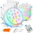 thumbnail image 1 of CNKOO Submersible LED Lights  Underwater Pool Light 13 RGB Color Changing  Waterproof with RF Remote  Magnetic/Battery Operated Shower Light for Spa/Hot Tub/Bathtub/Pond/Vase/Aquarium/Flo, 1 of 9