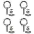 thumbnail image 1 of Eye Bolts QWETRY M10 x 25 mm de acero inoxidable, paquete de 4 unidades con tuercas, 1 of 5