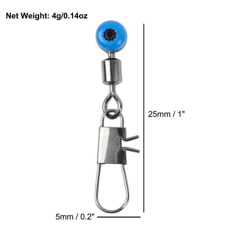 Unique Bargains Fishing Tackle Metal Plastic Line to Hook Clip Connector Swivel 10 Pcs