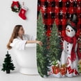 thumbnail image 5 of Snowman Merry Christmas Bathroom Shower Curtain Red Plaid Winter Socks Xmas Tree Waterproof Washable Shower Curtains for Bathtub Bath Decor with Grommets and Hook 54 X 78 Inch, 5 of 8