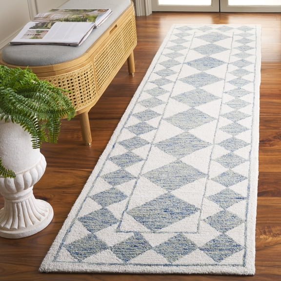 Safavieh Ebony Mercia Diamond Runner Rug, Blue/Ivory, 2'3" x 9'