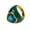 Gold Green Blue Stone, variant on Women's Stainless Steel Exaggerated Enamel Wedding Ring Heart Crystal Large Gemstone Thick Band Gold Green Red Stone Size 8