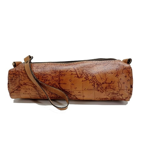 Patricia Nash Map Print Italian Leather Isla Cosmetic Bag ...