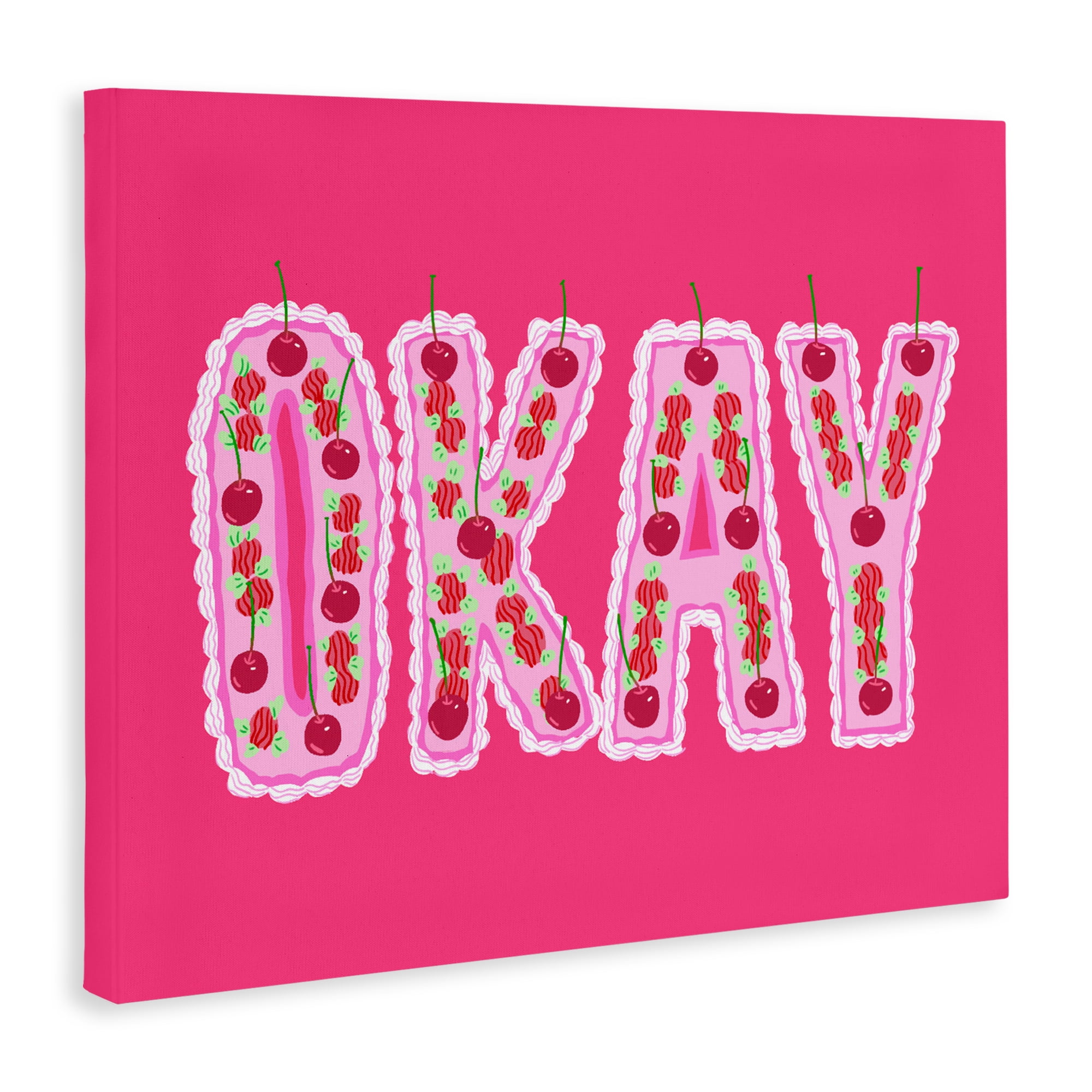 Stupell Industries Okay Cherry Cake Canvas Wall Art, design by Ziwei Li