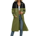 thumbnail image 2 of gbyLJF Women's Long Hoodie Jacket Casual Color Blocked Long Sleeve Coats Drawstring Zip Up Hooded Cardigan with Pockets, 2 of 6