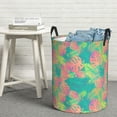 thumbnail image 6 of Fuzoiu Colorful Palm Leaves Print Circular Hamper,Laundry Basket with Handle,Collapsible Laundry,Dirty Clothes Storage Basket,for Bedroom Bathroom Dorm Living Room-Medium, 6 of 6
