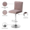 thumbnail image 4 of Meridian Furniture Joel Tabouret Réglable en Velours 33"H Rose (Ensemble de 2), 4 of 5