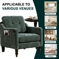 thumbnail image 7 of Armchair, Midcentury Modern Chair with USB and Side Storage, Comfy Upholstered Chairs for Living Room Bedroom Apartment, Oversized Chenille Accent Chair, Dark Dark Green, 7 of 7
