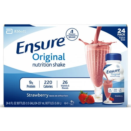 UPC 070074536675 product image for Ensure Original Nutrition Shake, Strawberry 8 Fl oz, 24 Ct | upcitemdb.com