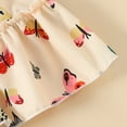 thumbnail image 5 of EnJoCho Girls Summer Short Sleeve Bubble Sleeve Butterfly Print Dress Casual Long Dresses Baby Kids Casual Dresses Cute Girl Party Wear Clothes, 5 of 7