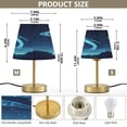 thumbnail image 2 of Modern Minimalist Cone Desk Lamp Antique Bronze Base & Linen Shade Bedside Table Lamp for Bedroom Living Room, Office, Dorm Ancient Sea Creature Medium, 2 of 8