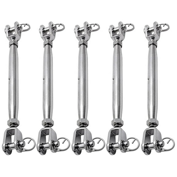 5Pcs Stainless Steel Jaw and Jaw Turnbuckles Cable Fasteners For Structural Support Rope Tensioning And Stage Rigging
